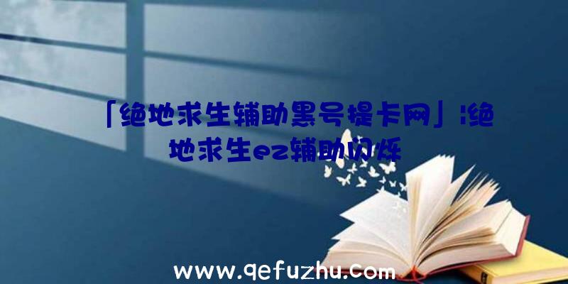 「绝地求生辅助黑号提卡网」|绝地求生ez辅助闪烁